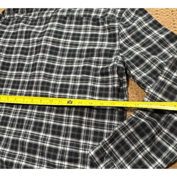 Zara Boys Plaid Long Sleeve Shirt Size 11/12 152cm Black /White Crew Neck Button - Picture 7 of 7